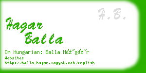 hagar balla business card